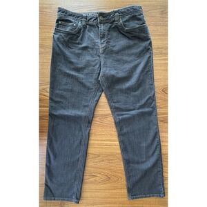 Prana Mens Jeans 35x30 Charcoal Slim Fit Organic Breathe Straight Leg Hiking